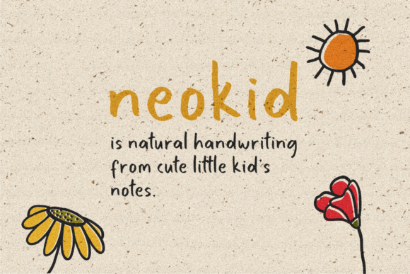 Discover the Charm of Neokid Handwriting Font: A Cute and Natural Touch for Creative Projects